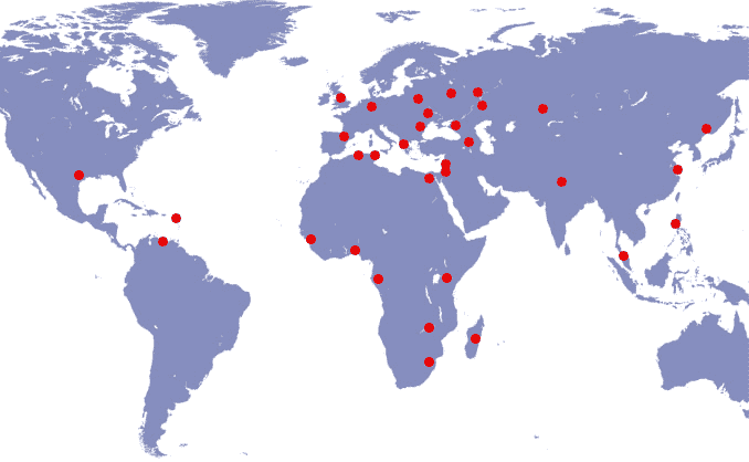 worldwide representation map